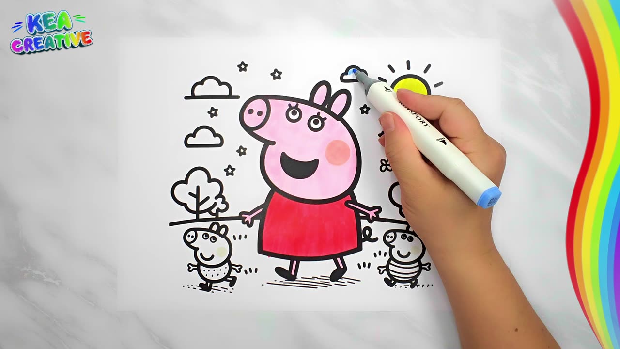 How to color Peppa pig - FREE images HD Download👇