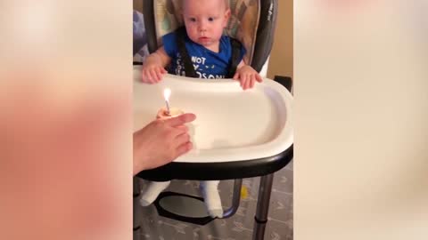 Babies blowing out Birthday cake candles bloopers lol