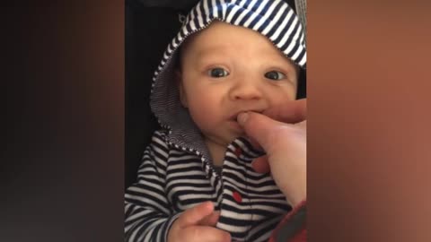 Baby's first taste of chocolate!