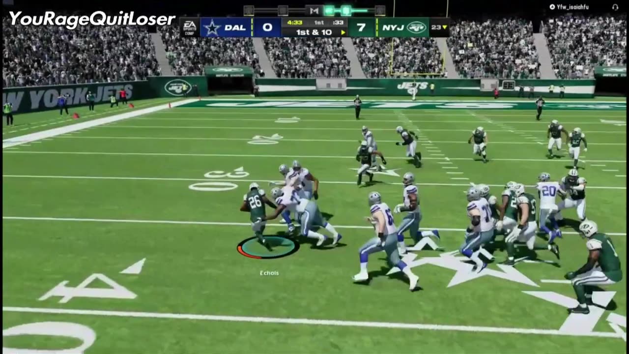 Dallas Cowboys User Rage Quit After 2 Interceptions #madden24 #newyorkjets #shorts