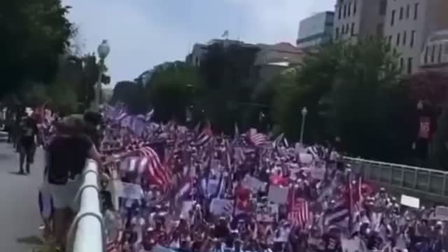 7-26-21 Massive Protest in DC. Protesters Advocating US to Take Action Against Communist Cuba