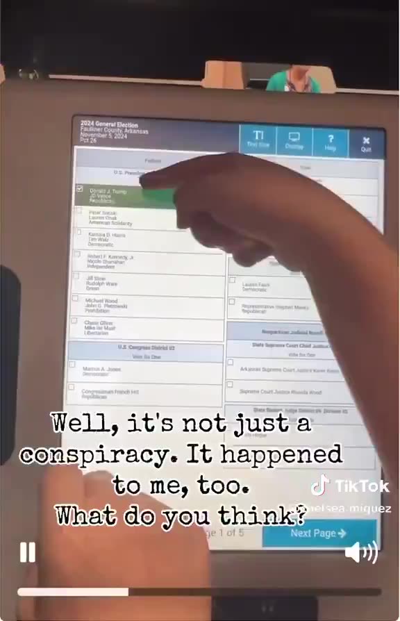 A voter was trying to choose President Trump and the race lit up for Kamala Harris