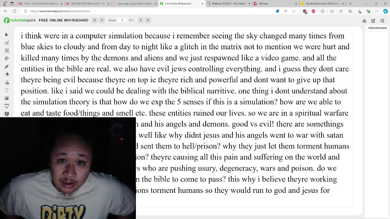 talking about the bible, simulation theory and extradimensional aliens remix