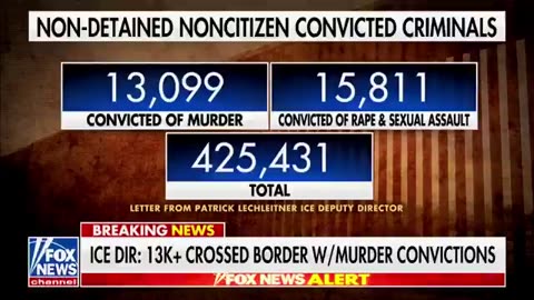 ICE report reveals the Biden-Harris administration has let in 425,000 iconvicted criminals