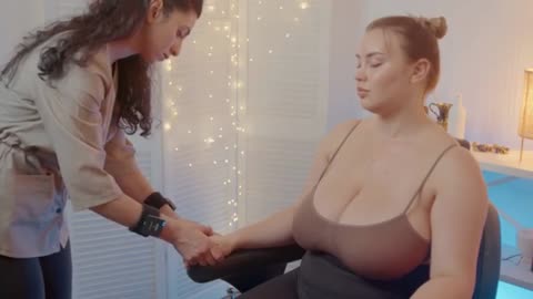 ASMR Hands Massage by Barber Lady Diana to Liza Part 3