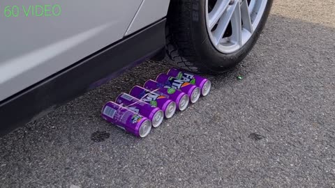 Crushing Crunchy & Soft things with Car Smashing Fanta cola sprite Mirinda, ASMR crushing