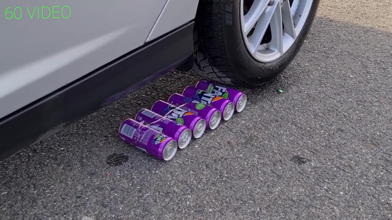 Crushing Crunchy & Soft things with Car Smashing Fanta cola sprite Mirinda, ASMR crushing