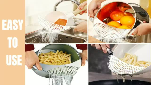 3pcs Stainless Steel Pot Strainer, Pasta Strainer Hand Held Pot
