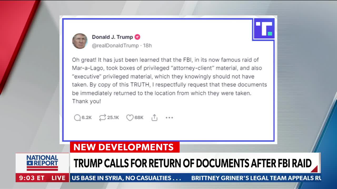 New developments related to Mar-a-Lago raid by the FBI