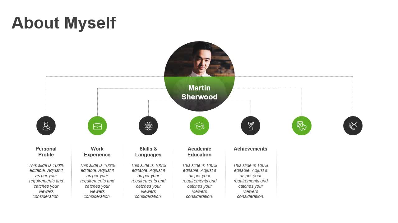 About Myself PowerPoint template | Kridha Graphics