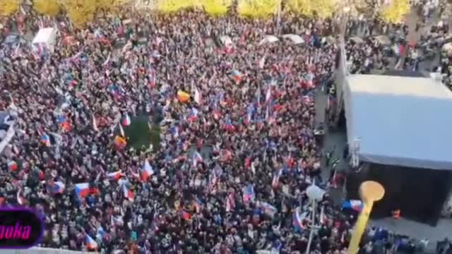 Yesterday Thousands of people took to the streets of Prague