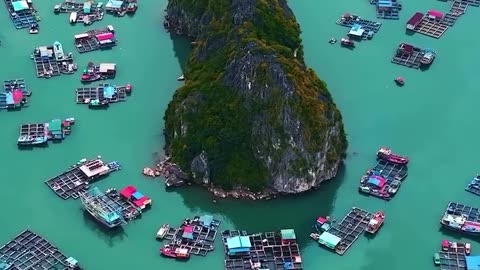 Fishing village on Cat Ba island, Vietnam.