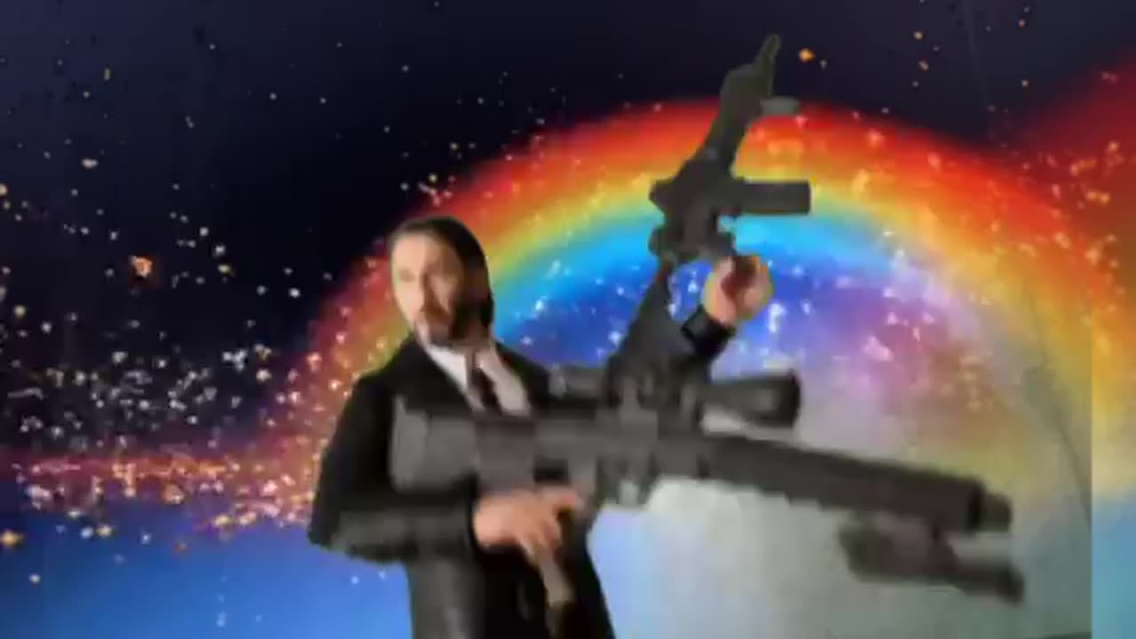 John Wick and his dog and Tim Walz in the Pro Wrestling Ring