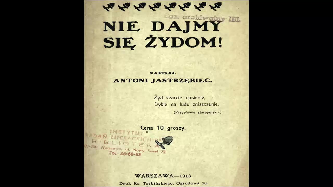 NIE DAJMY SIĘ ŻYDOM! Antoni Jastrzębiec Warszawa 1913r.