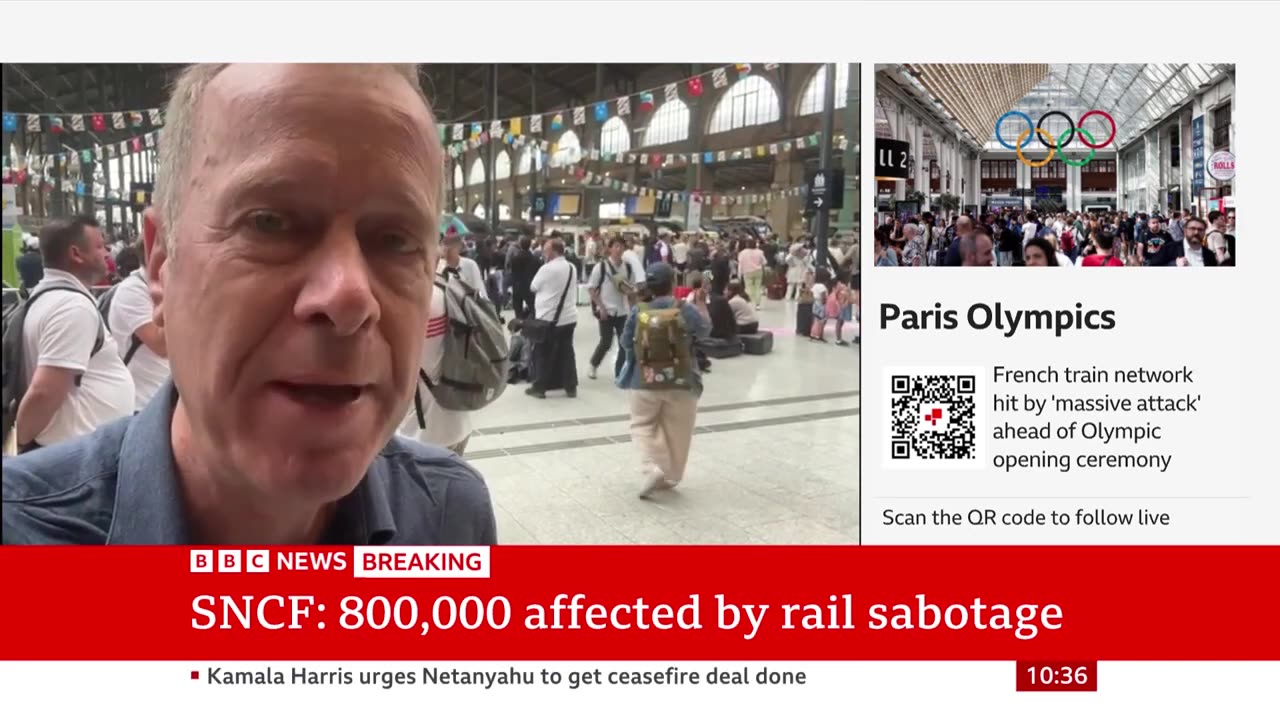 French train network hit by 'malicious' attacks before Olympics ceremony, rail firm says | BBC News