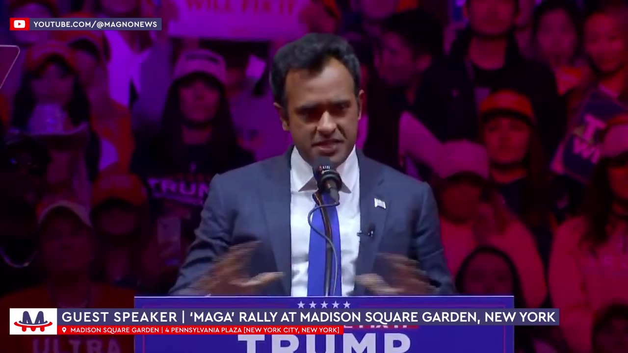 Vivek Ramaswamy at Donald Trump Rally in Madison Square Garden, New York (Oct 27, 2024)