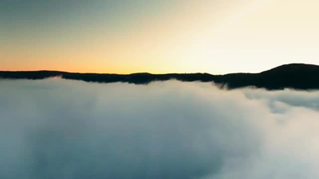 Low Lying Clouds Covers The Mountain Side