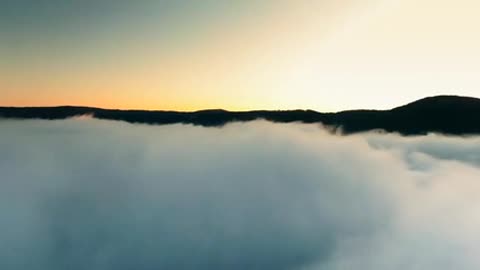 Low Lying Clouds Covers The Mountain Side
