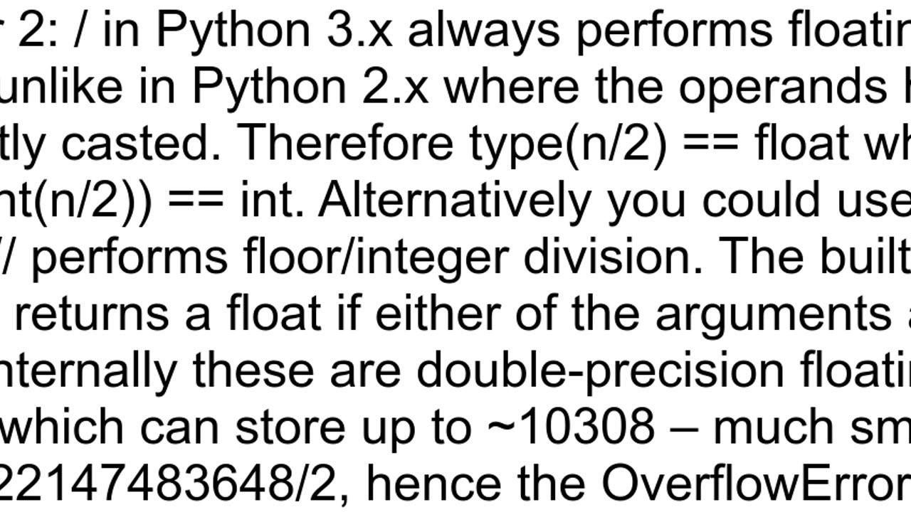 OverflowError 34 39Numerical result out of range39 in writing a custom implementation of powxn