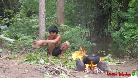 Primitive Technology - Eating Delicious - Cooking Egg Duck In Jungle