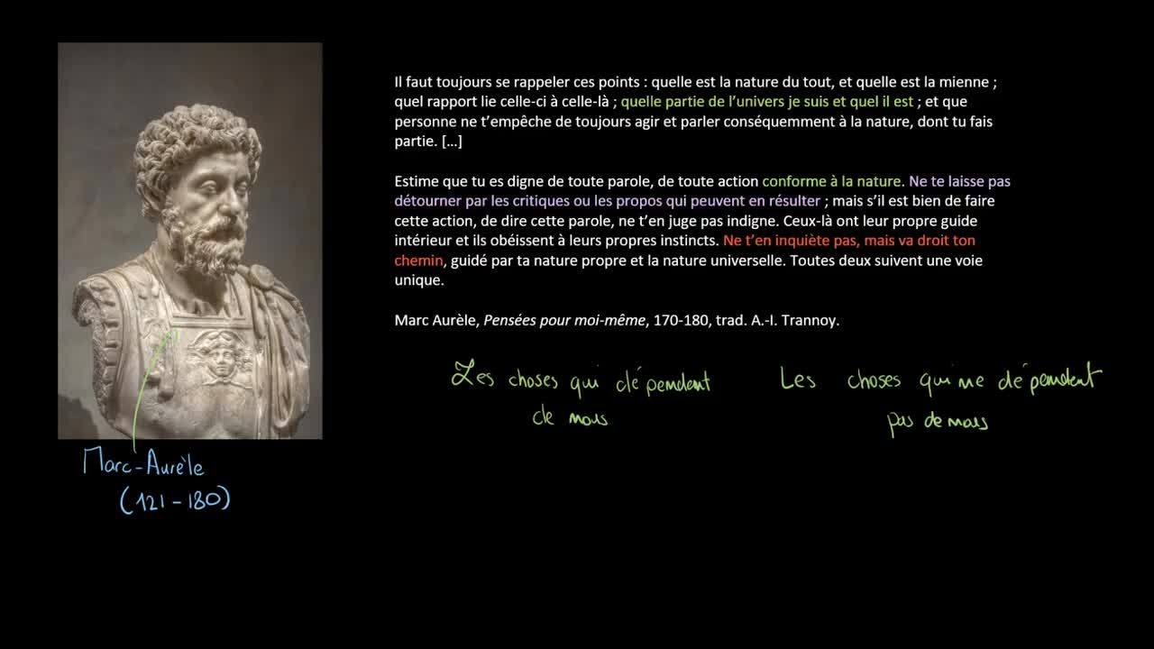 Philosophie - Marc Aurèle : Il faut s'accorder avec la nature
