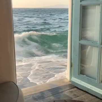 Kicking back at the Bao’s Bar in Little Venice, Mykonos 🌊 😎