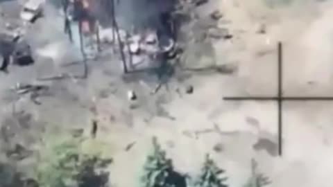 A base is turned into fiery wreck after airstrikes