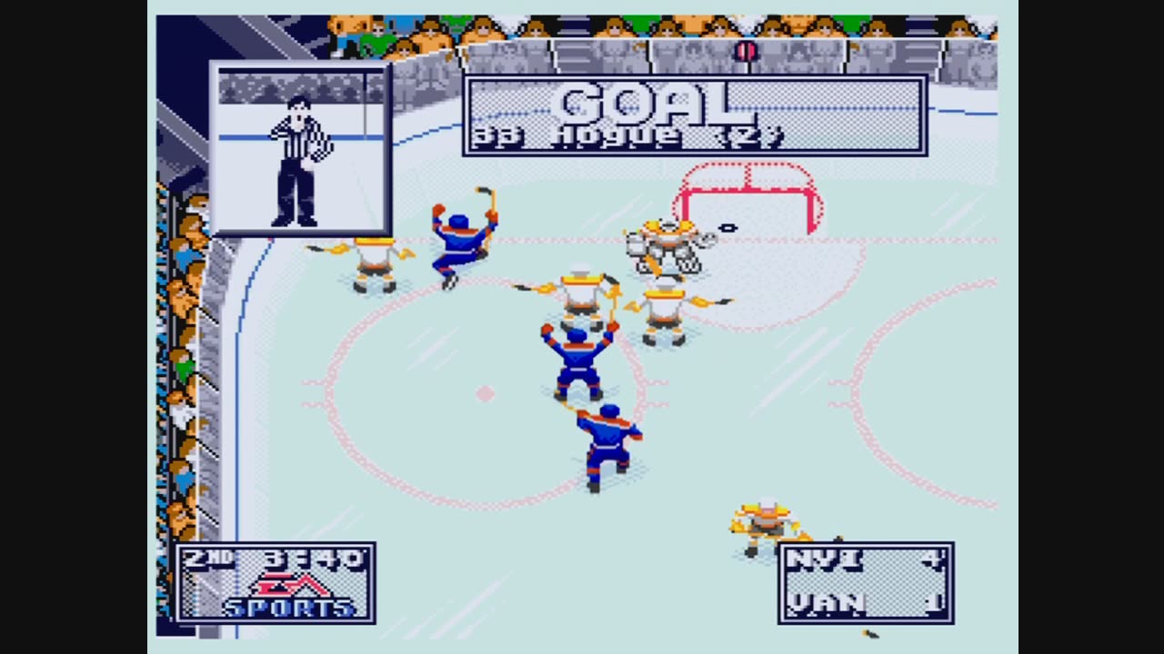 NHL95 (Sega Genesis) New York vs Vancouver Part2