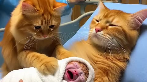 A family of three who survived a disaster. #cat #funny #short #cat #cute #kitten #pets