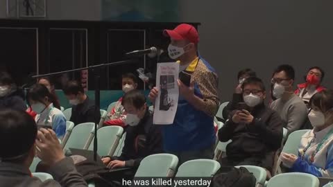 Teary Kyiv journalist asks IPC what it would say to family of biathlete killed i