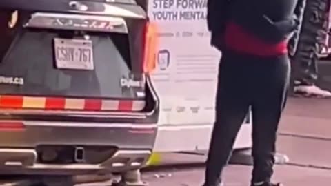 illegal African migrant pooping in public - CANADA