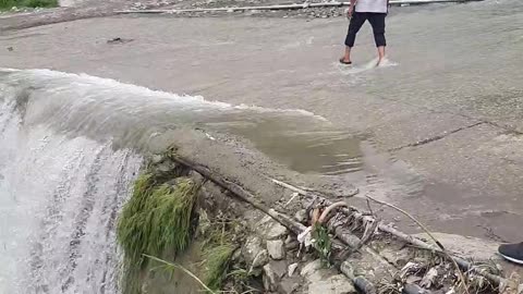 Roadside waterfall