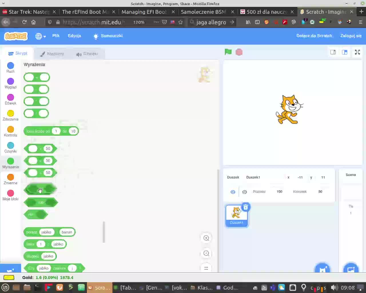 Środowisko programistyczne i interfejs Scratch dla uczniów kl. 4 Szkoły Podstawowej