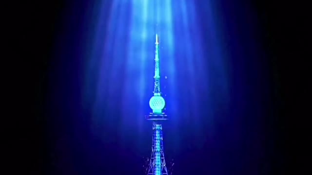 青岛电视塔AR灯光秀（AR light show on Qingdao TV Tower）