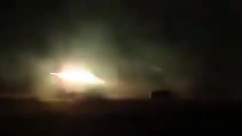 Ukrainian BM-21 Grad pattern MLRS firing towards Russian positions