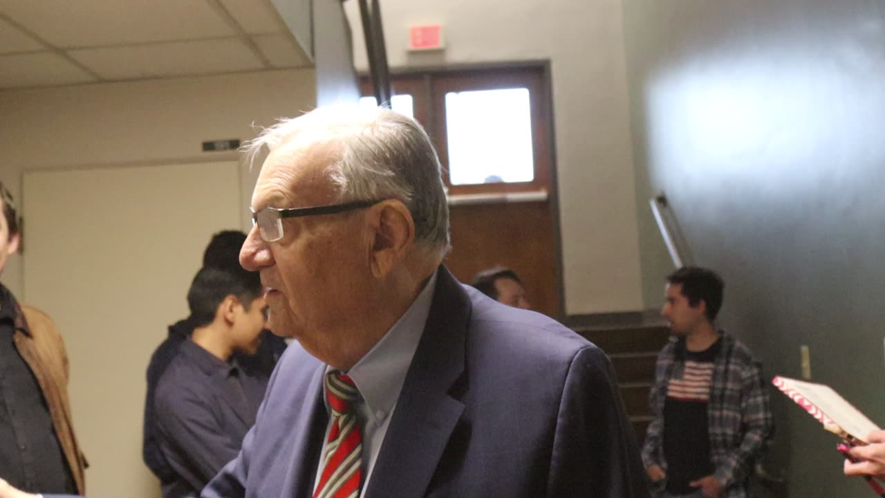 Sheriff Joe Arpaio Facing the protesters at ASU