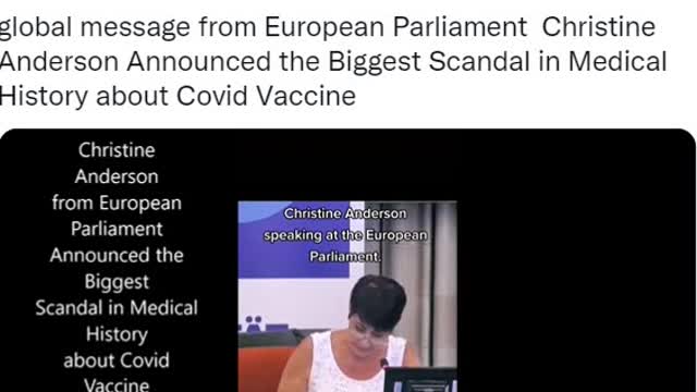 European Parliament Christine Anderson, it will be the biggest crime recorded in human history