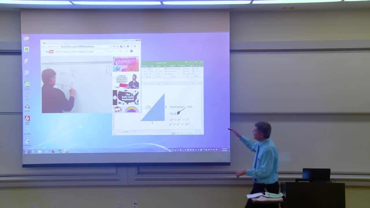 Math Professor Fixes Projector Screen (April Fools Prank)