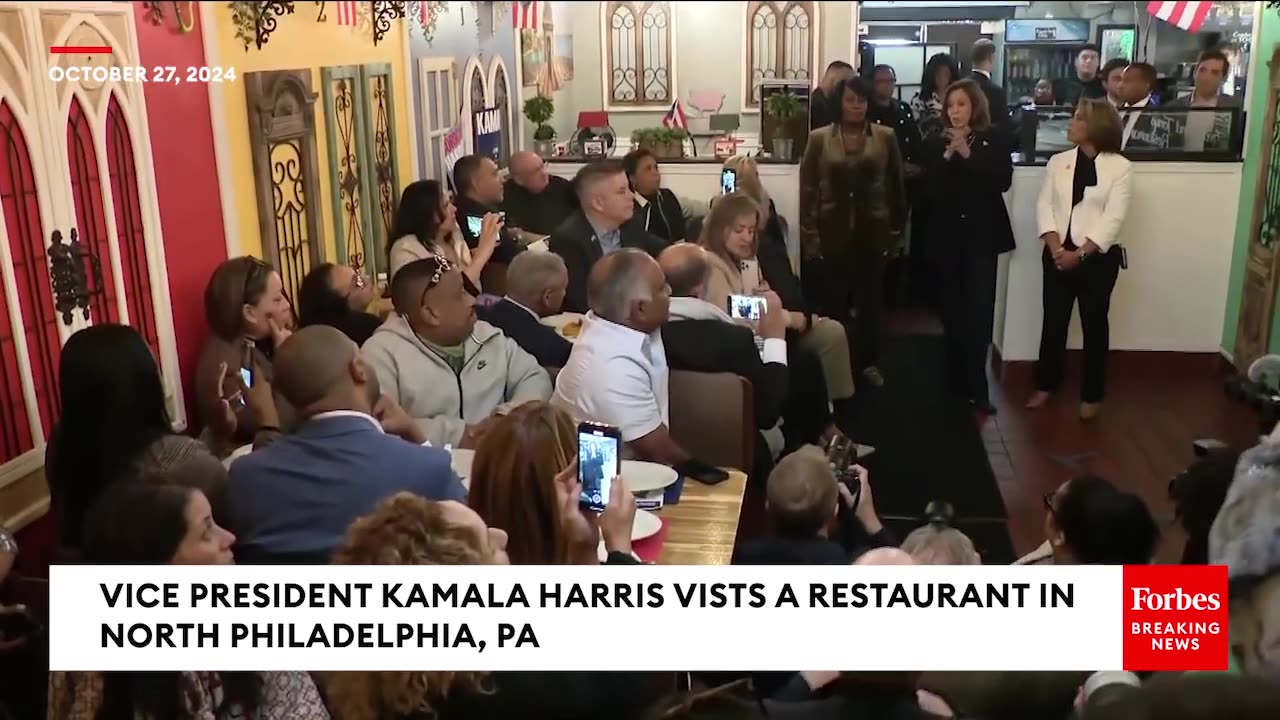 BREAKING NEWS- Kamala Harris Tells Philadelphia Voters She's Going To Win At Restaurant Stop