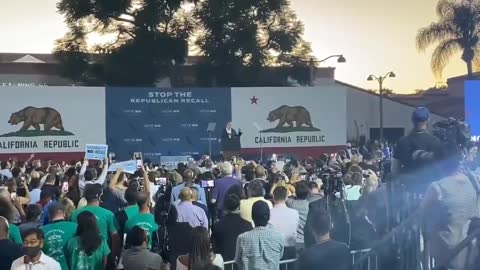 PANDERING TO A CROWD OF PRIMARILY CAMPAIGN WORKERS AND "VIPs," NEWSOM SPEAKS AT THE PRIVATE EVENT