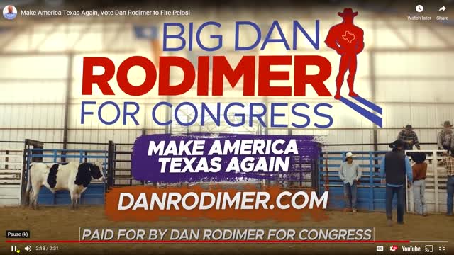 Dan Rodimer Rides Bull Named “Nancy Pelosi” In Viral Campaign Ad For TX-06