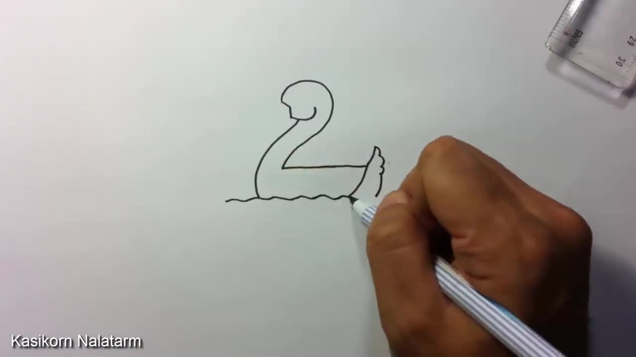 Birds Drawing_ How to turn Numbers 1-5 into the cartoon birds