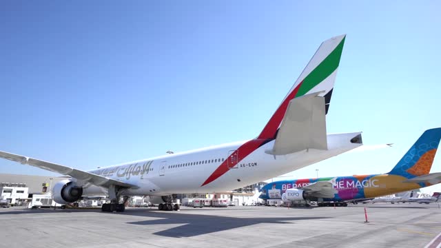 Emirates Flyover at Dubai Airshow 2021 Opening Ceremony