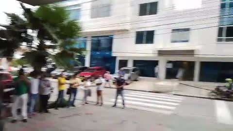 Protestas en el edificio Portus en Manga