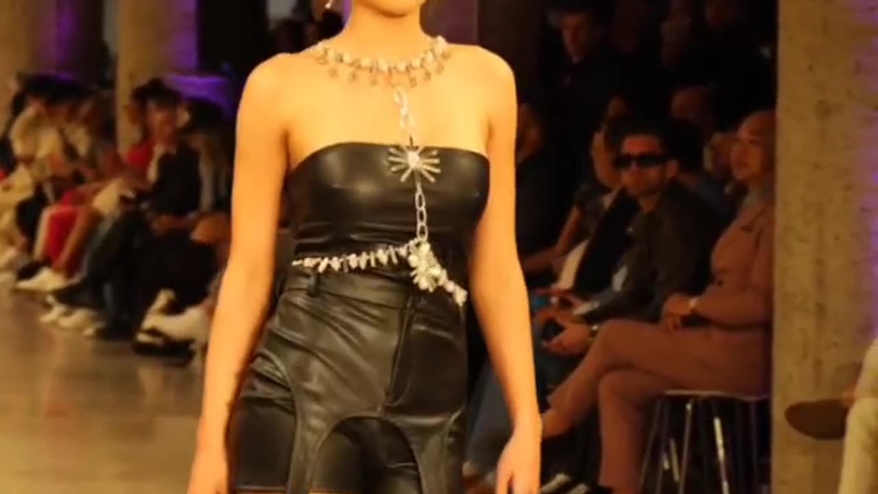 Finish the lyric Hai Baby @hailey_thompsonn walking for @soidstudiosny at LA Fashion Week