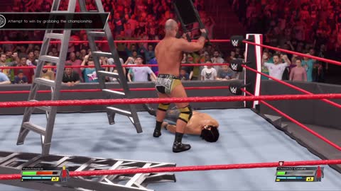 wwe 2k22 myrise walkthrough part 31, US title ladder match