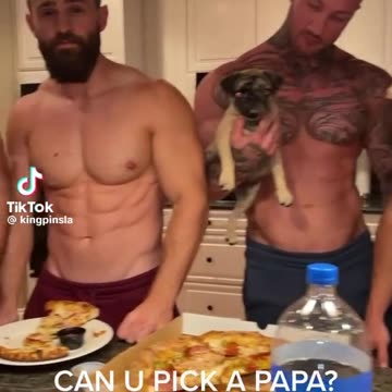 Pizza night with the hot guys