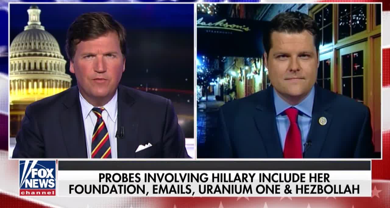Gaetz: Coming Soon ‘We’ll Be Sending an ‘I’m With Her’ T-shirt to Hillary Clinton’s Cellmate’