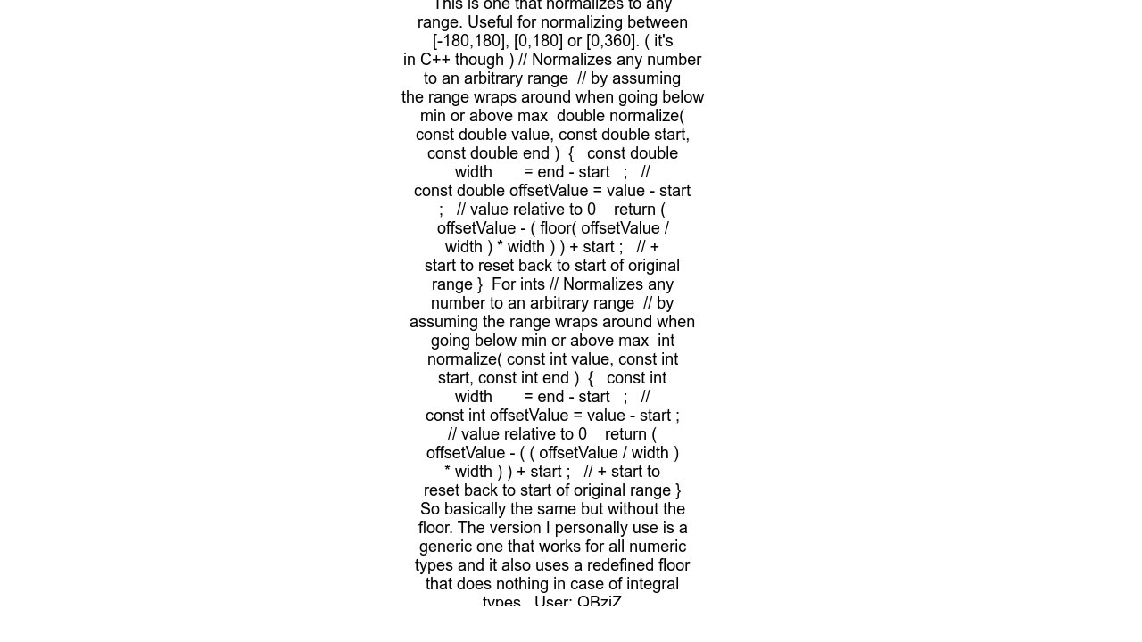 Normalise orientation between 0 and 360