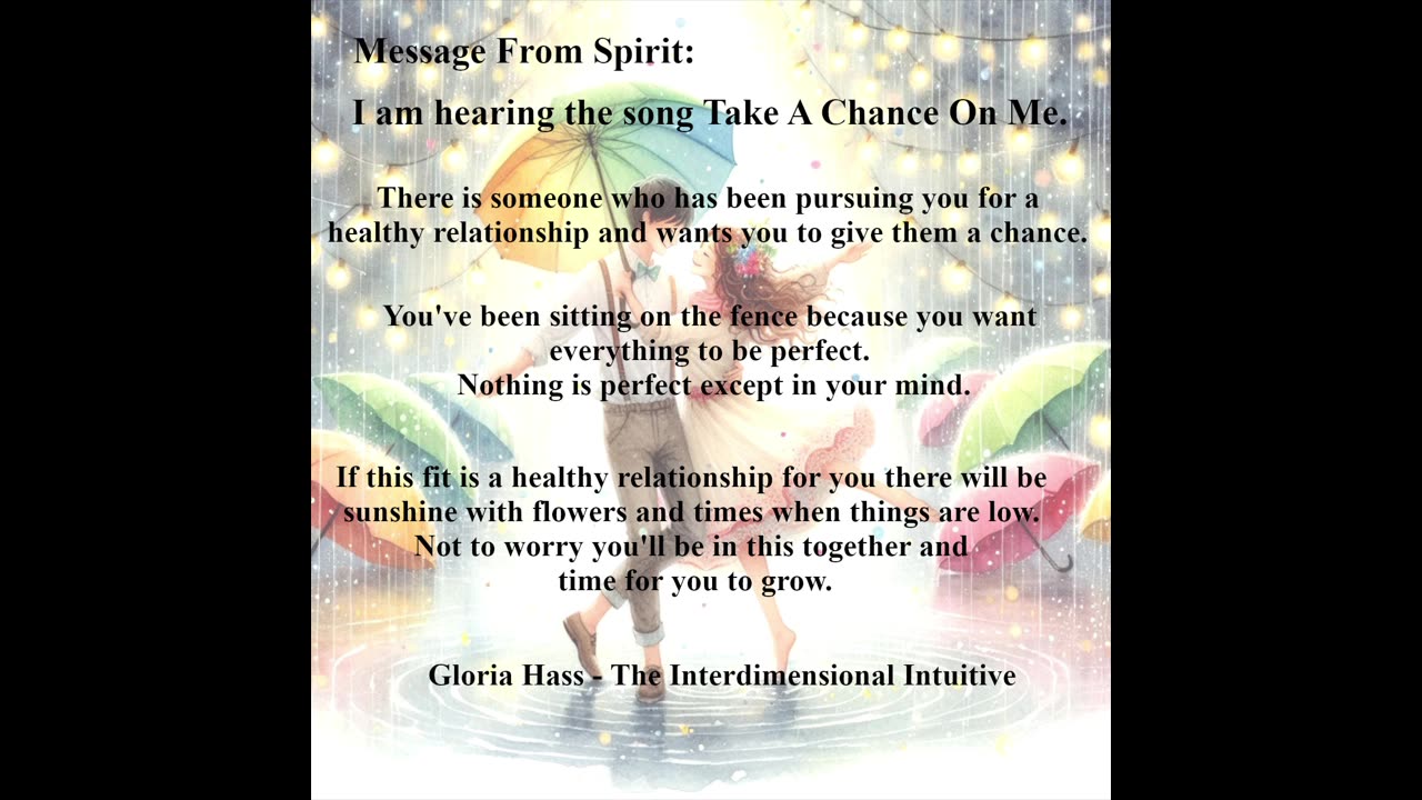 Message From Spirit: Take A Chance On Me